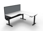 Boost Crank Manual Height Adjustable Corner Workstation - Framed Screen Options - configuration image