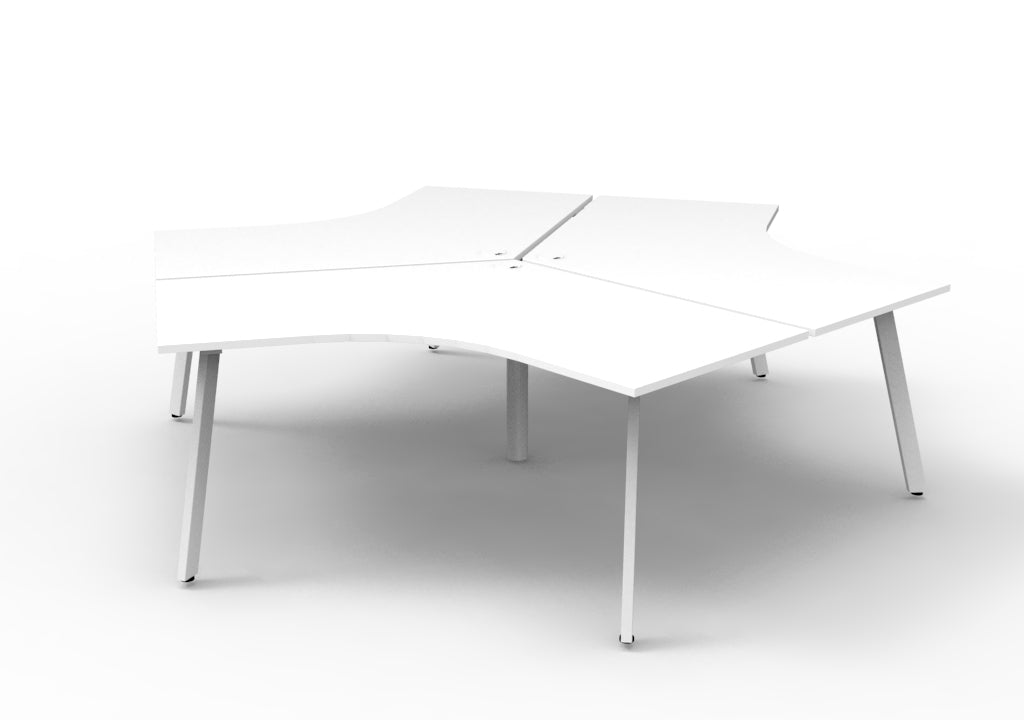 Infinity 120 Degree Eternity Leg Workstation - No Screen - Natural White Top & White Base
