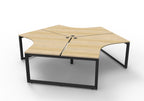 Infinity 120 Degree Loop Leg Workstation - No Screen - Natural Oak Top & Black Base