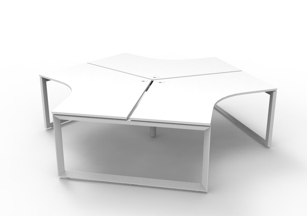 Infinity 120 Degree Loop Leg Workstation - No Screen - Natural White Top & White Base