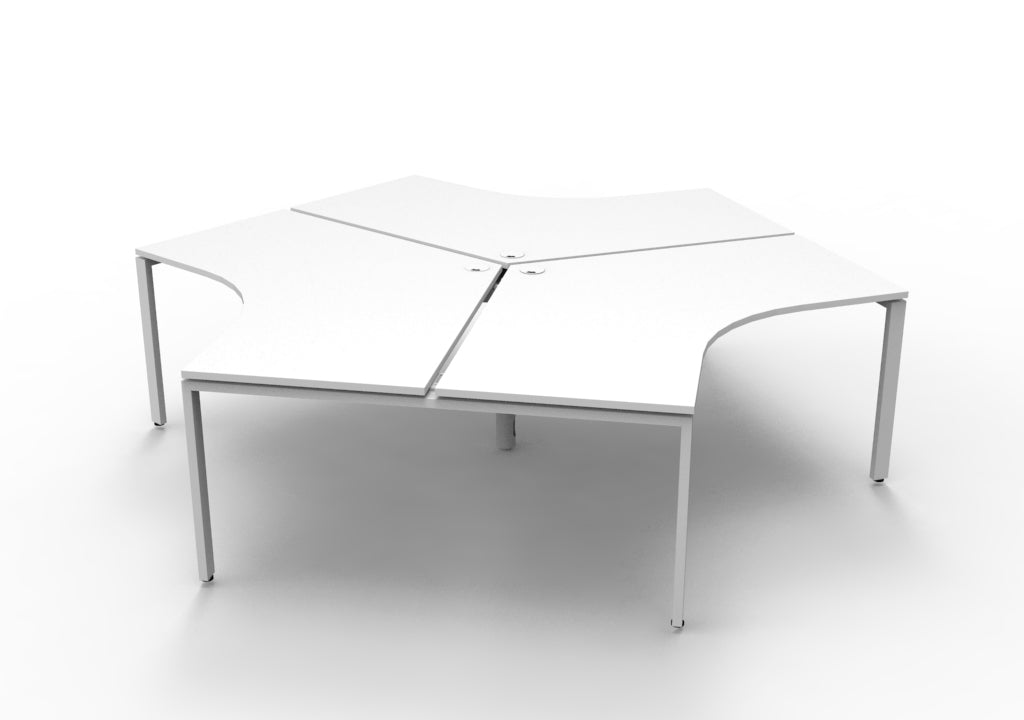 Infinity 120 Degree Profile Leg Workstation - No Screen - Natural White Top & White Base