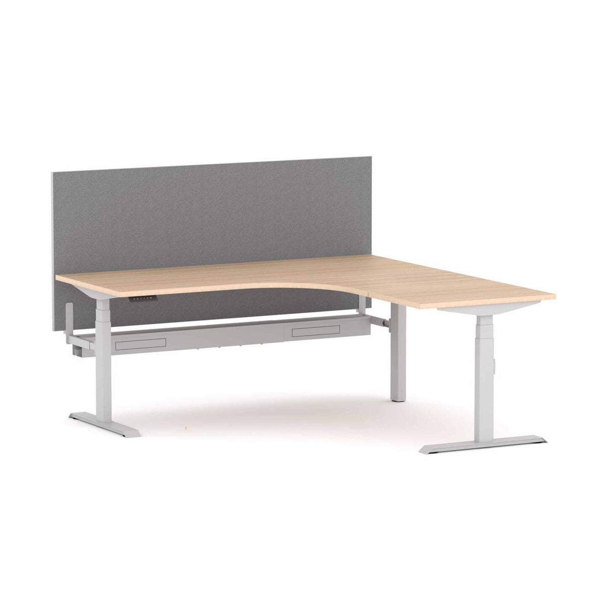 Klass 3C/2M Electric 90° Workstation with Edge25 Screen - alternate view, size or finish; optional items may be shown