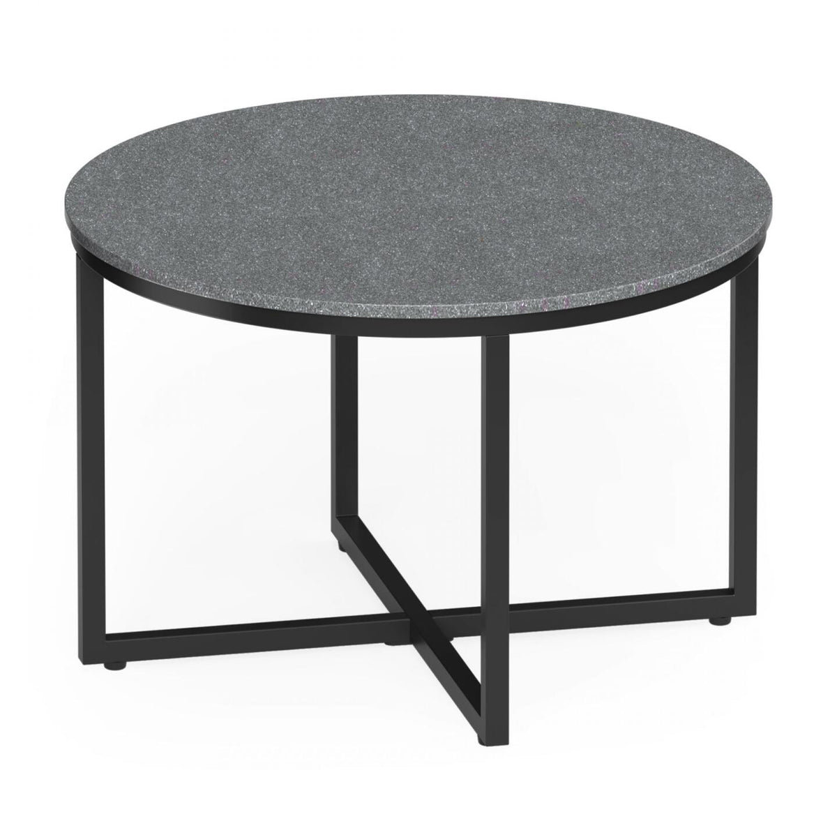 Sora Orbit Coffee Table — Black, Pebblecrete Grey