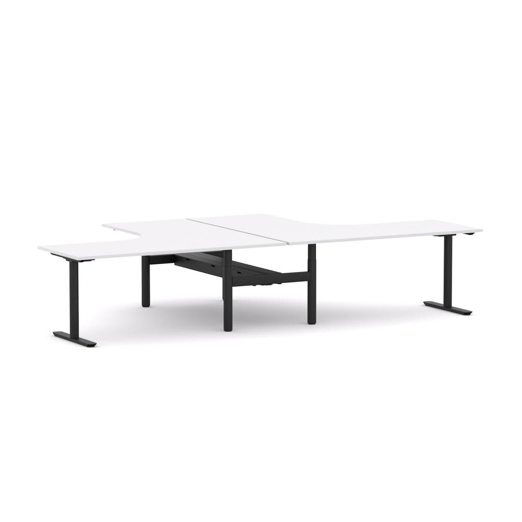 Agile Fixed Round 2-Person 90° Workstation - alternate view, size or finish; optional items may be shown