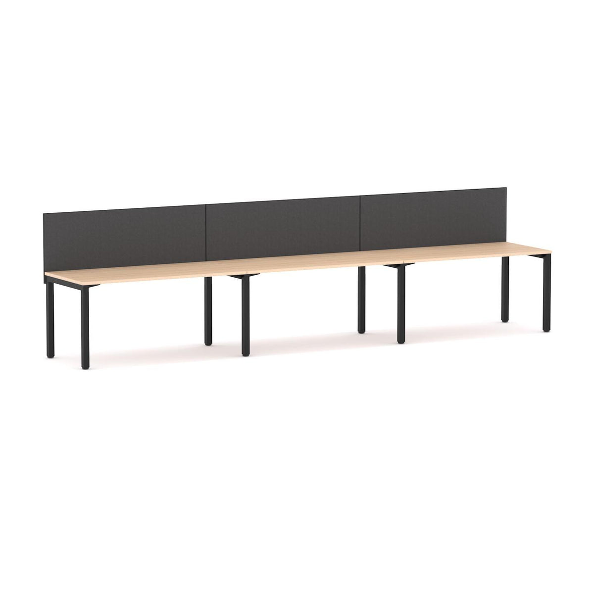 Axis 3-User Single-Sided Workstation with Edge25 Screen - product image