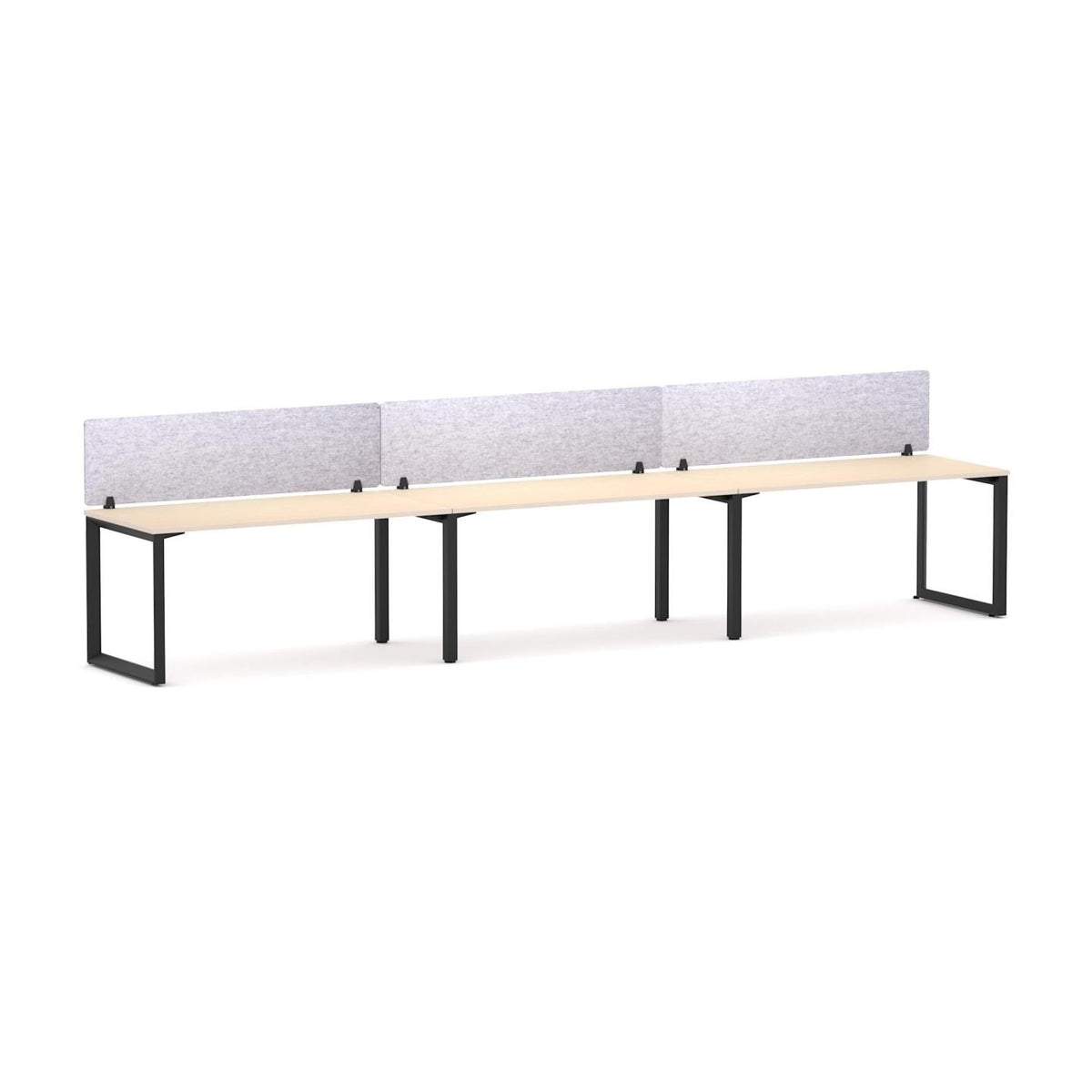 Anvil 3-User Single-Sided Workstation with AcoustiQ Screen - alternate view, size or finish; optional items may be shown