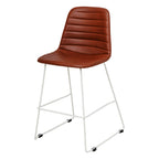 Sofia Kitchen Stool — White, P U Leather, Russet Tan PU