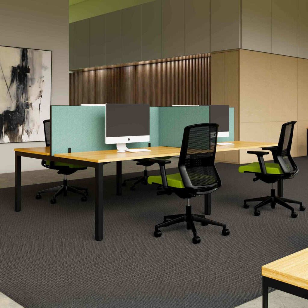 Axis 4-User Double-Sided Workstation with Edge25 Screen - alternate view, size or finish; optional items may be shown