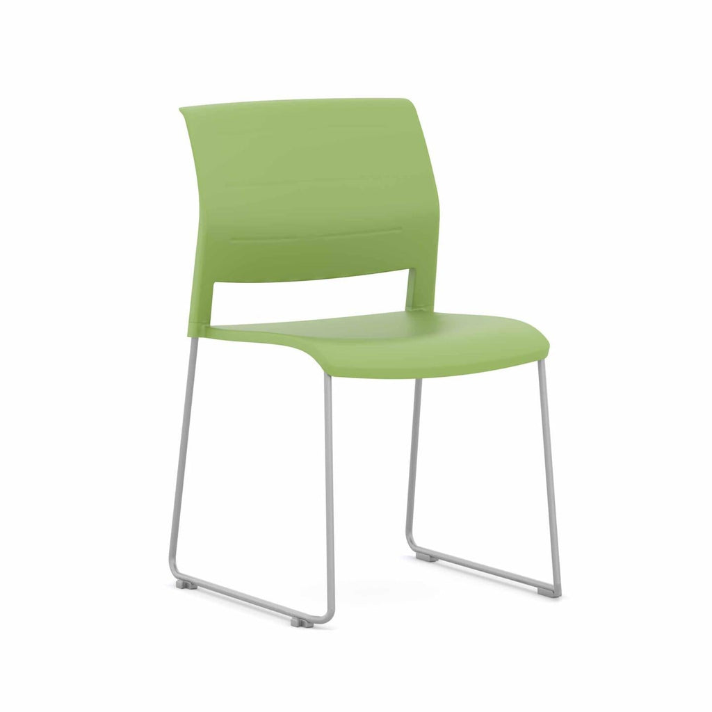 Game Chair Sled — Silver, Pistachio, No Upholstery