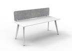 Eternity Single Sided Workstation - Eco Panel Screen - Natural White Top & White Base - Marble Grey PET