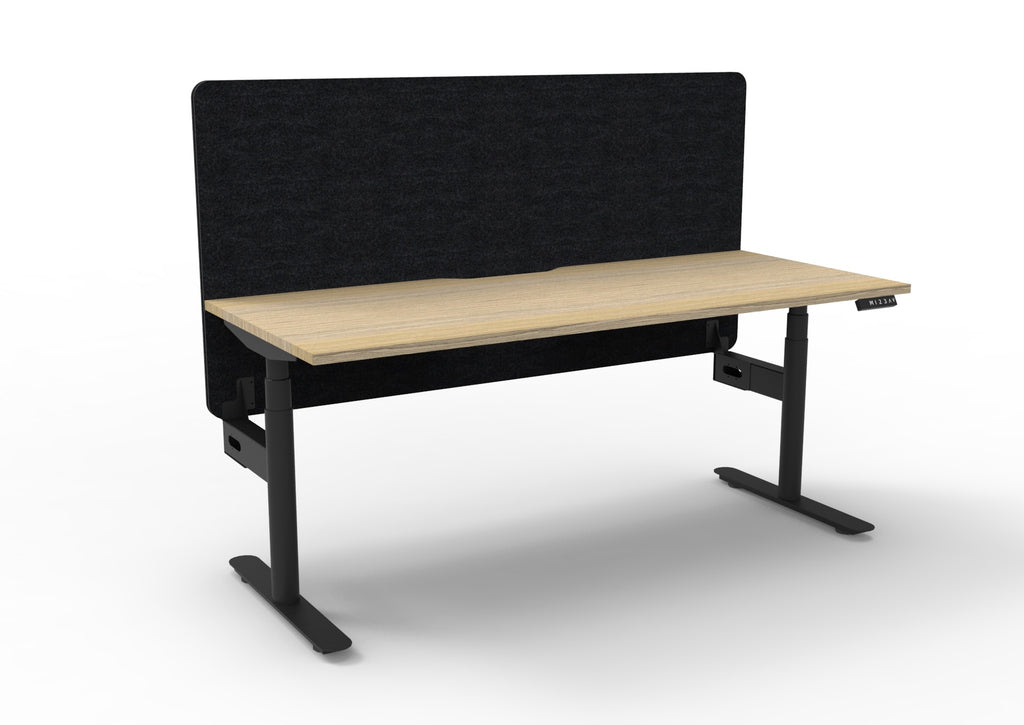 Halo+ Electric Height Adjustable Single Sided Workstation - Eco Panel Screen