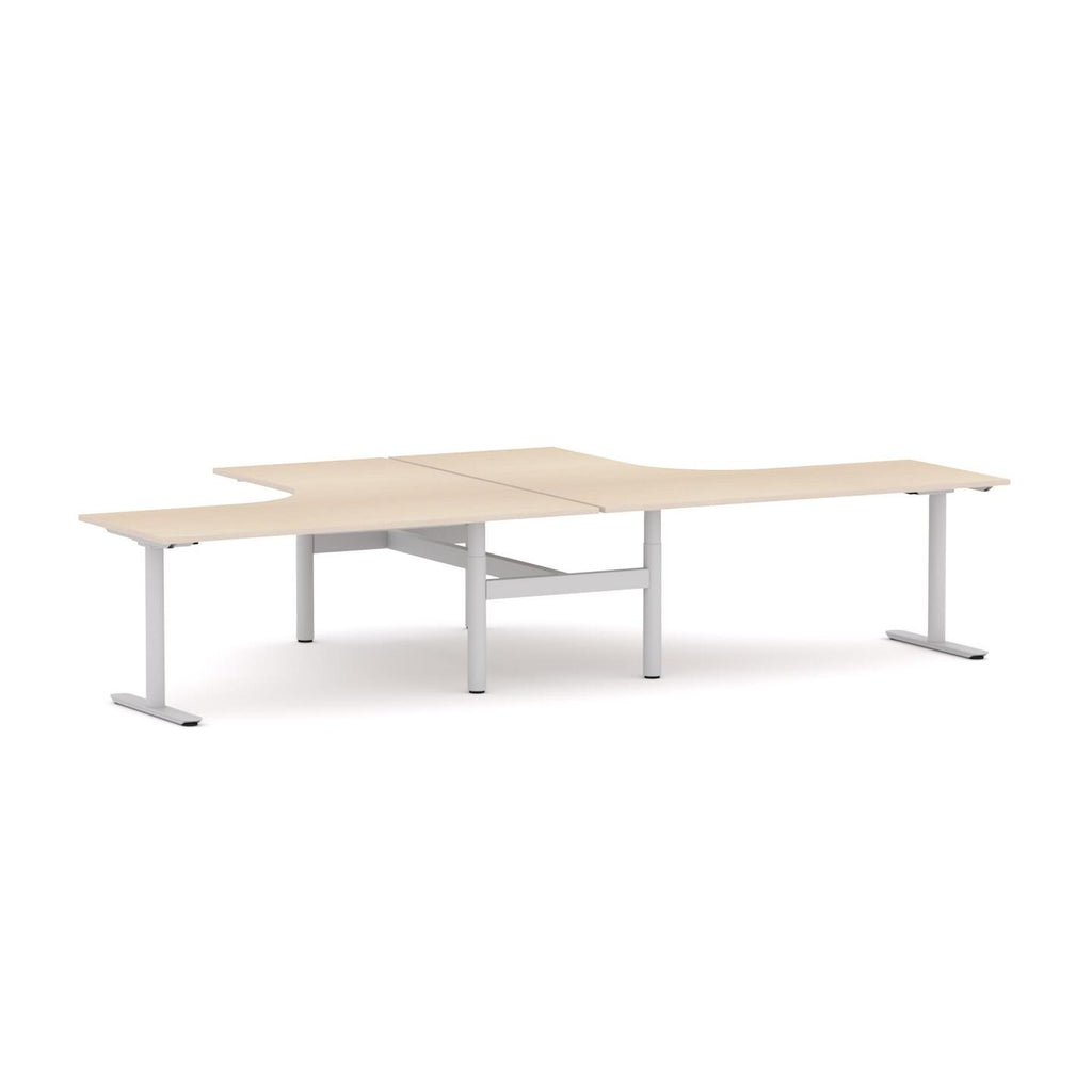 Agile Fixed Round 2-Person 90° Workstation - alternate view, size or finish; optional items may be shown