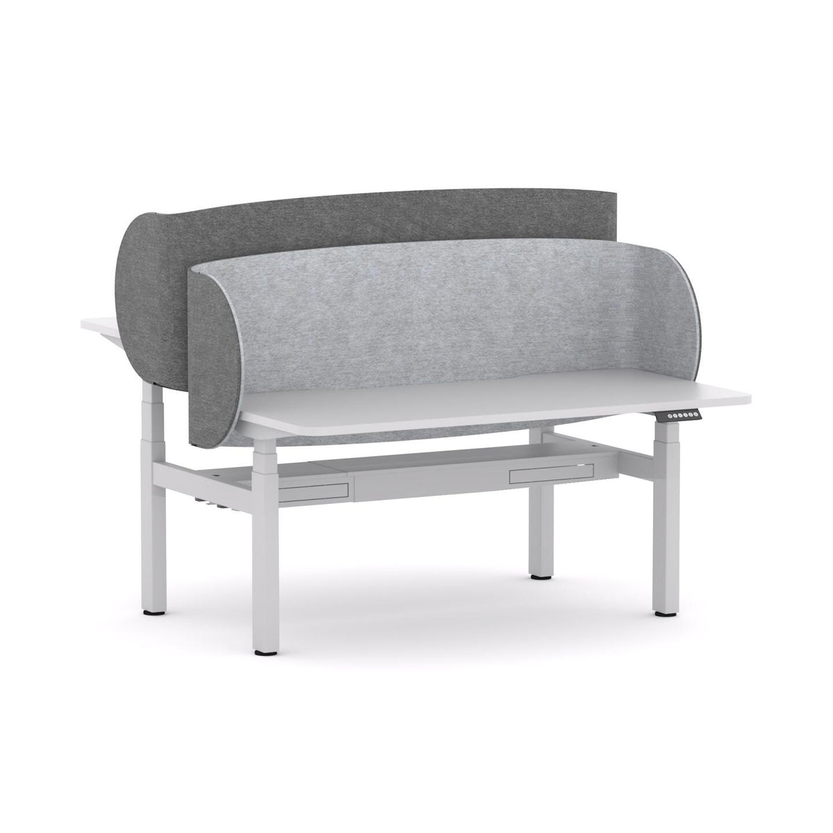 Klass 3C/2M Electric 2-User Double-Sided Workstation with AcoustiQ Curved Wrap Screen - alternate view, size or finish; optional items may be shown