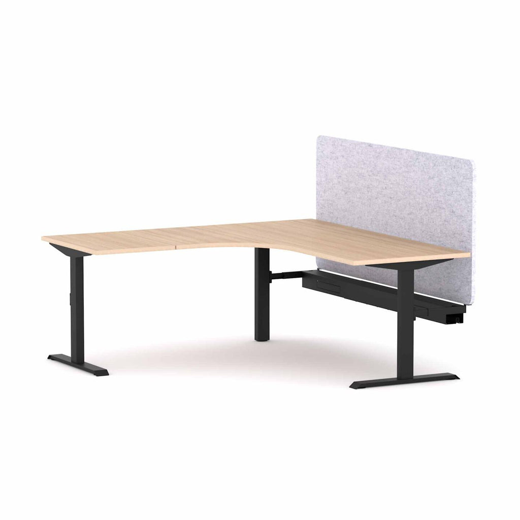 Klass Fixed 90° Workstation with AcoustiQ Screen - alternate view, size or finish; optional items may be shown