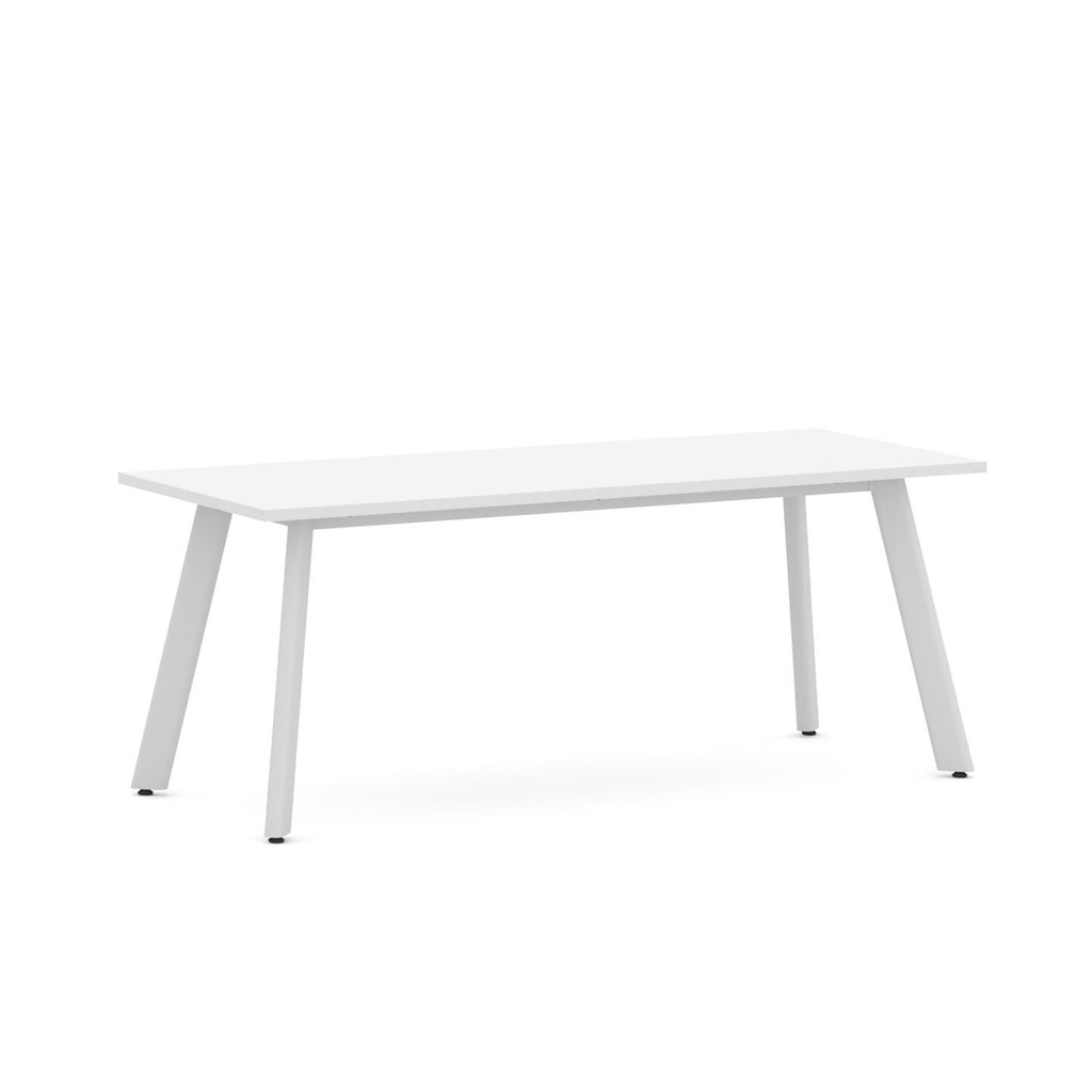 Flare Oval Table 4-Leg — White, White