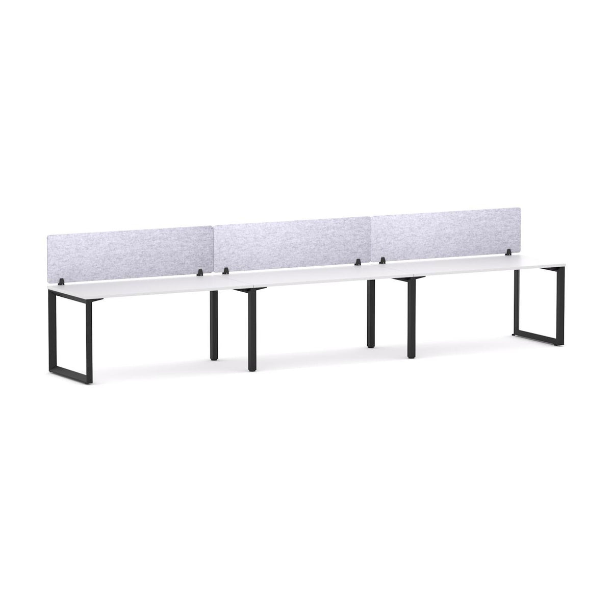 Anvil 3-User Single-Sided Workstation with AcoustiQ Screen - alternate view, size or finish; optional items may be shown