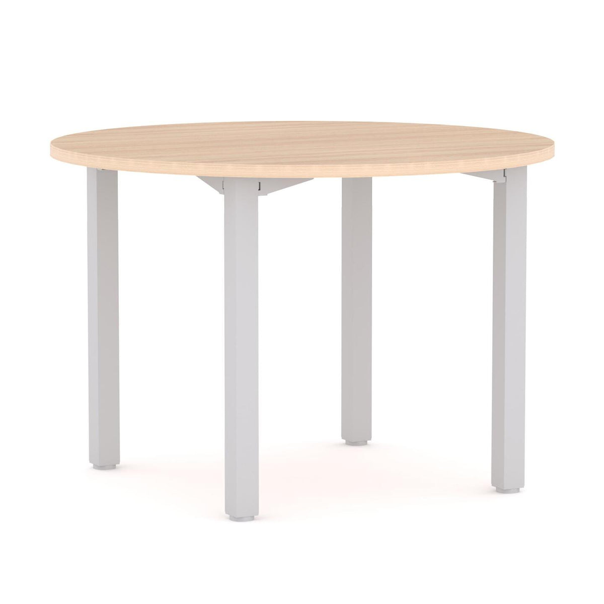 Axis Round Table 4-Leg — White, New Oak Matte