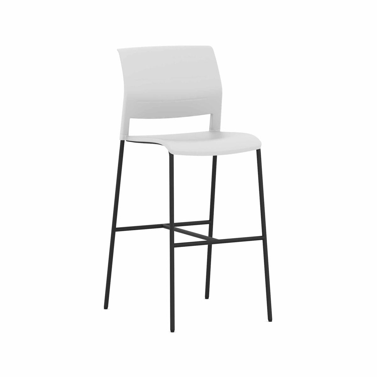 Game Chair Barstool Plain Shell — Black, No Upholstery, White