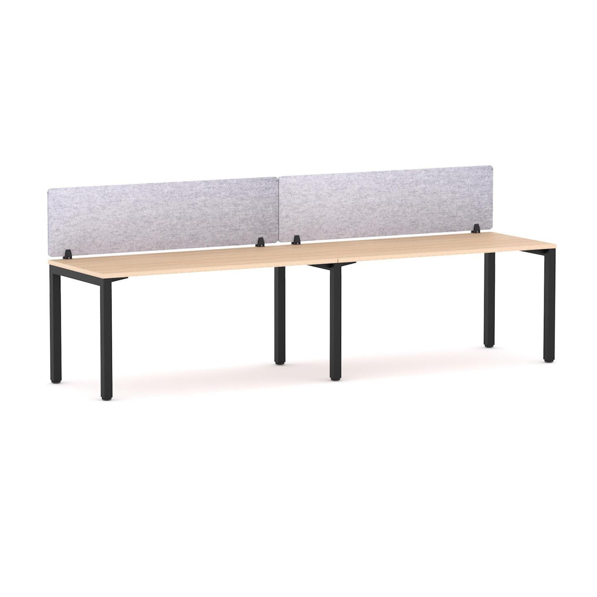 Axis 2-User Single-Sided Workstation with AcoustiQ Screen - alternate view, size or finish; optional items may be shown