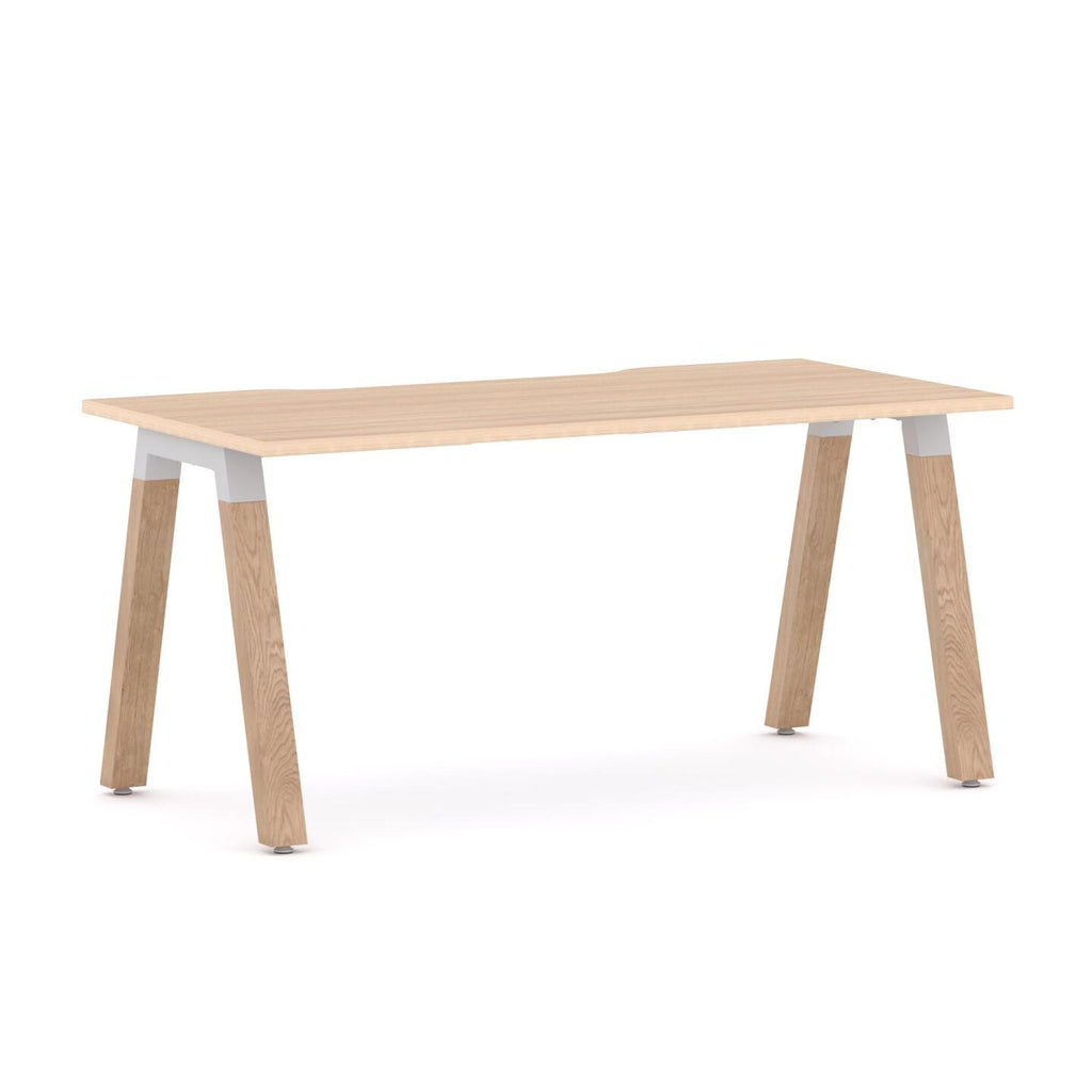 Plantation Single Workstation — White, New Oak Matte