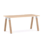 Plantation Single Workstation — White, New Oak Matte