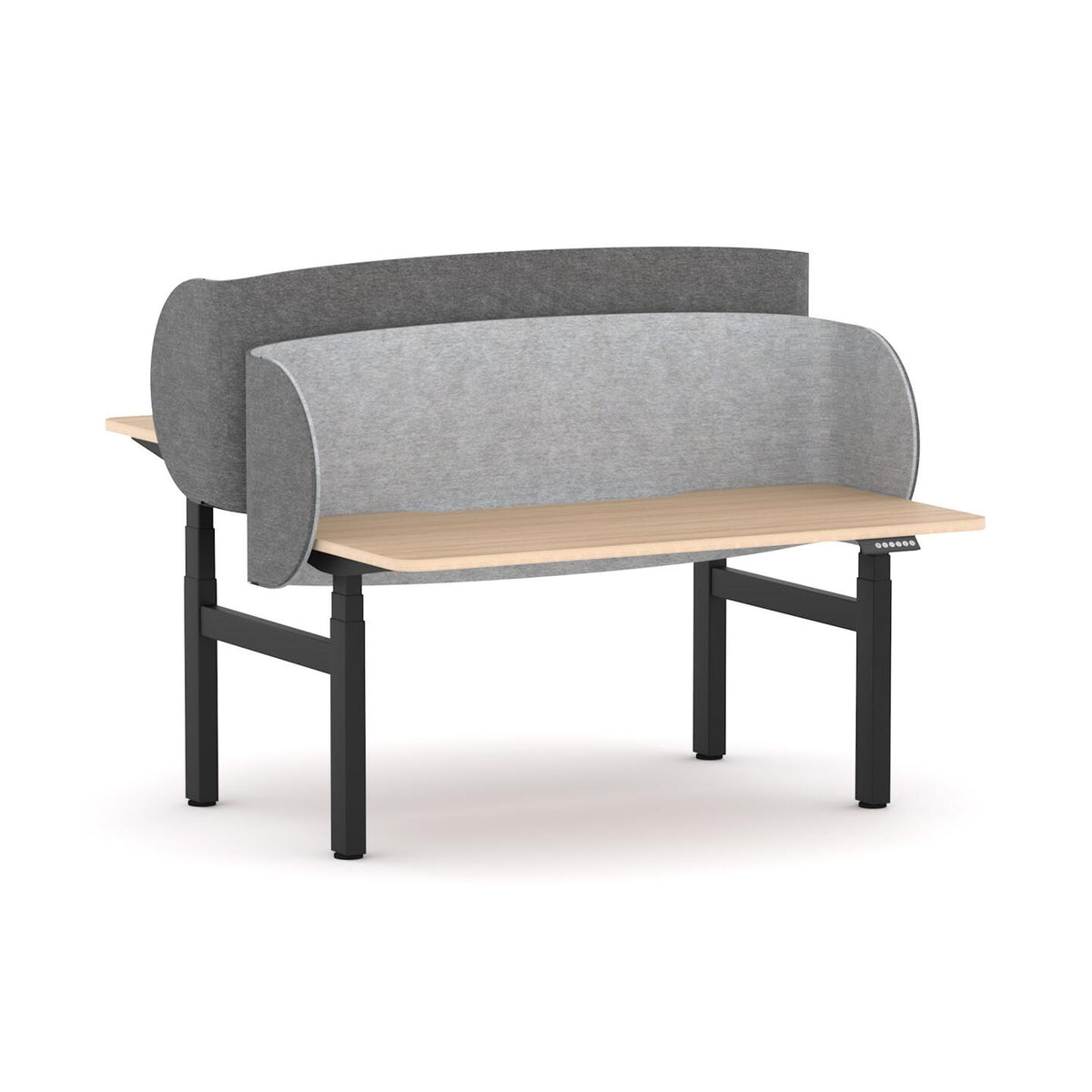 Klass 3C/2M Electric 2-User Double-Sided Workstation with AcoustiQ Curved Wrap Screen - alternate view, size or finish; optional items may be shown